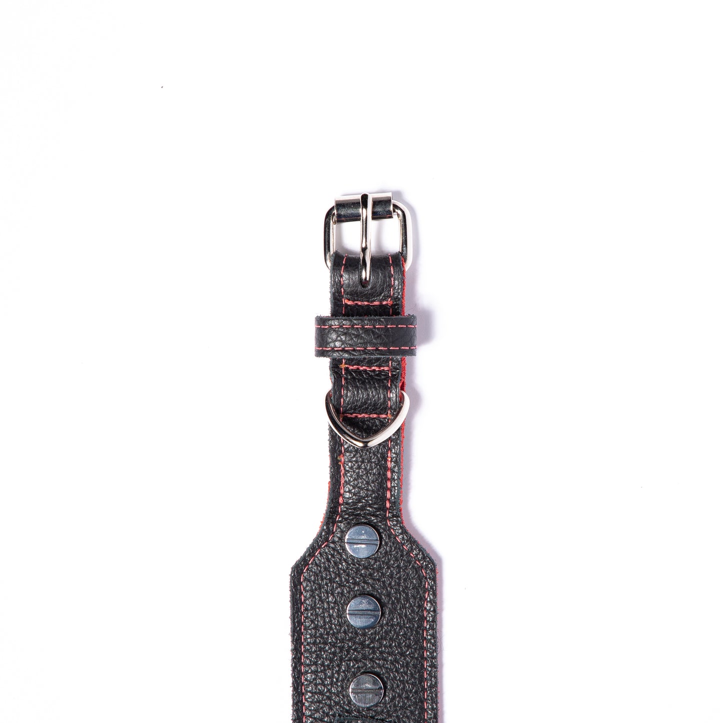 Flat Head Collar in Black with Red