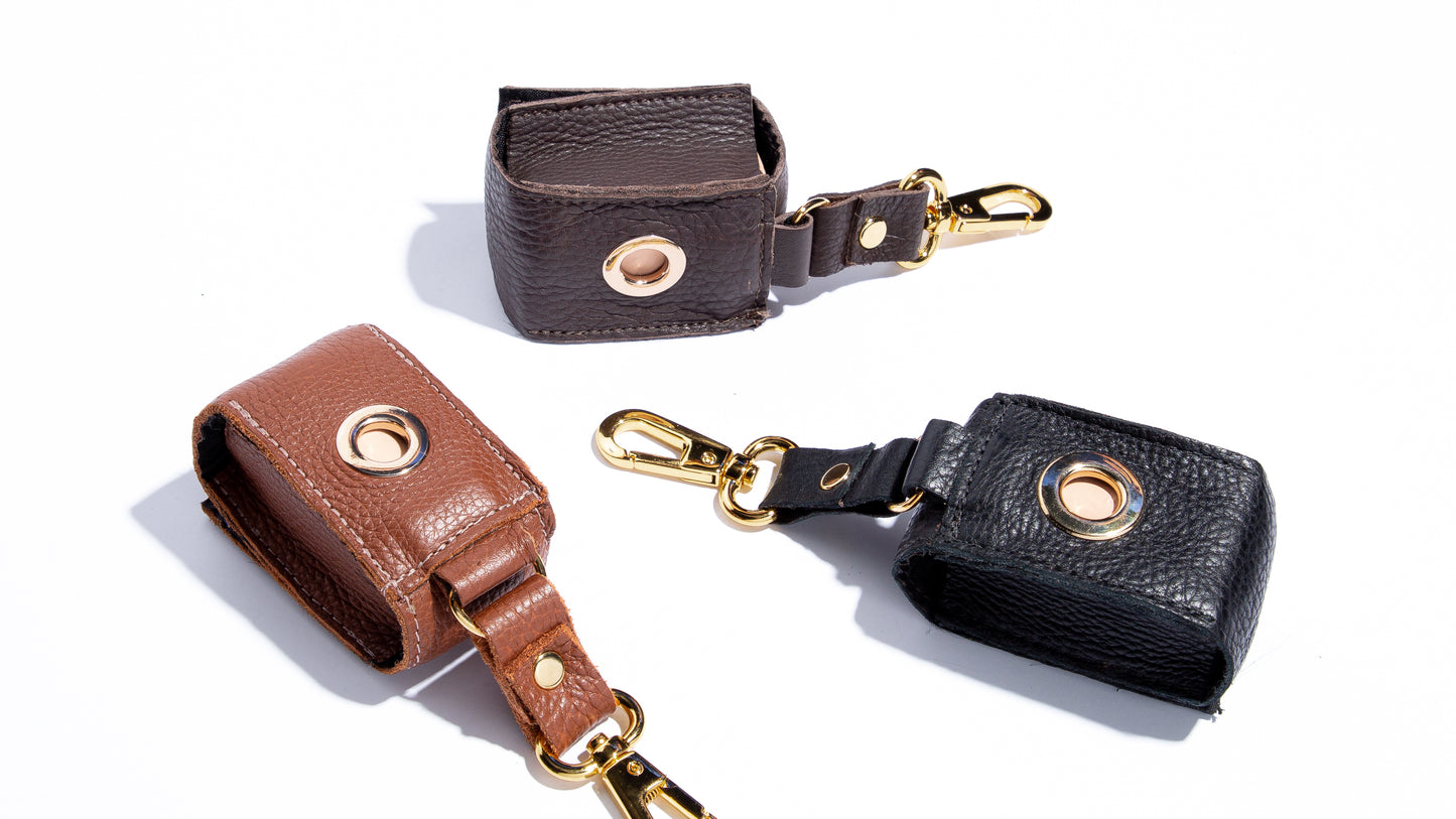 Poop Bag carrier in Natural Brown