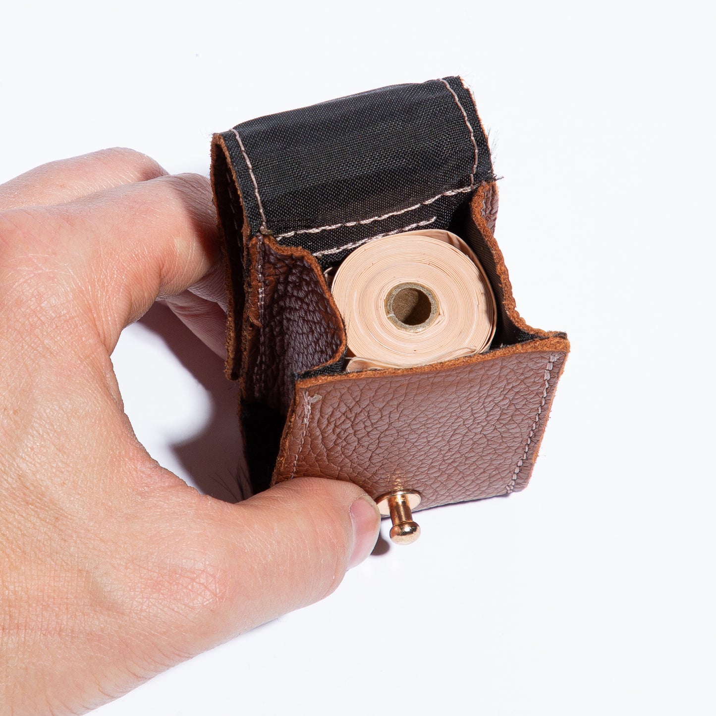 Poop Bag carrier in Natural Brown